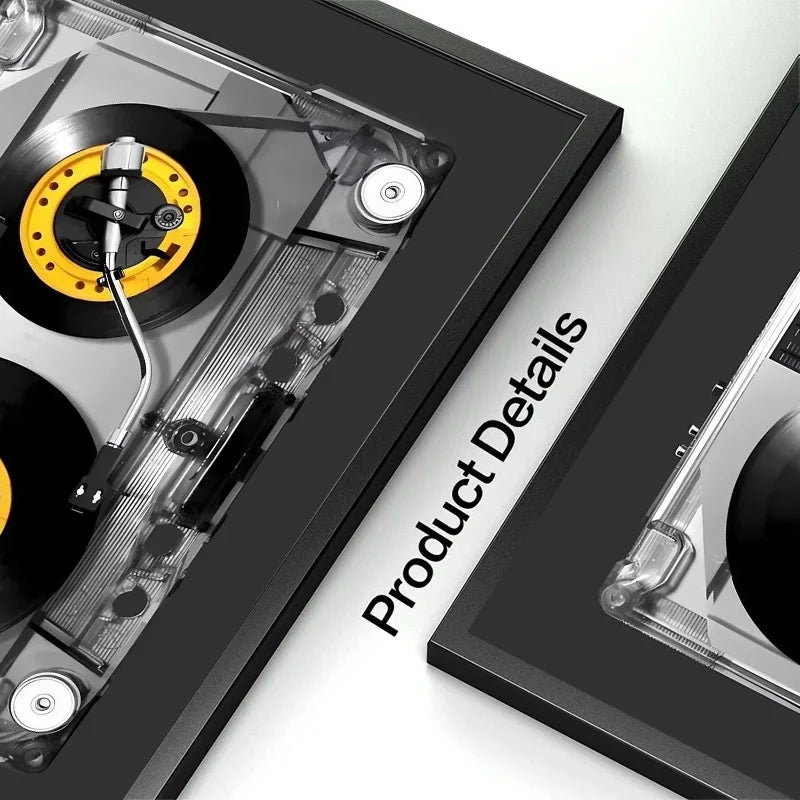 Colourful Creative Transparent Tape Cassette DJ Music Poster and Canvas Printing Wall Art Picture for Kid Living Room Home Decor