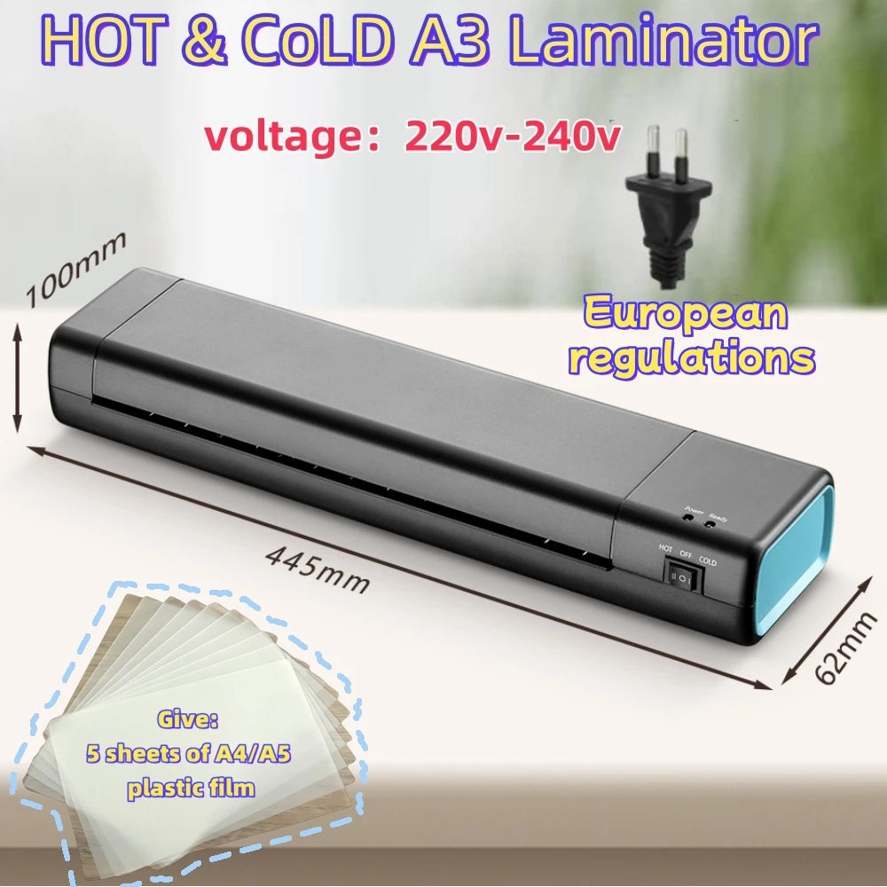 SealPro 9" Hot & Cold Laminator Kit – Fast A4 Laminating Machine with 10 Pouches for Home, School & Office