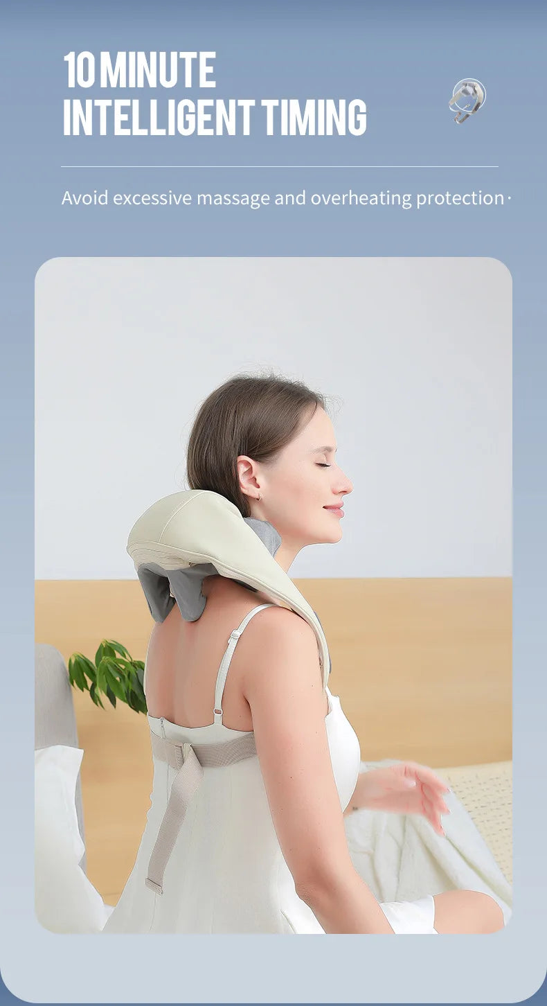 Foreverlily 26W Brushless Neck & Shoulder Kneading Massage Shawl – Wireless