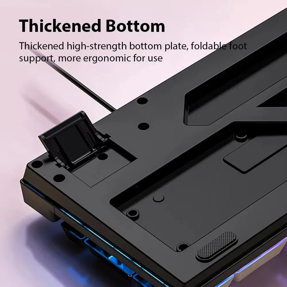 RGB Backlit Mechanical-Feel Gaming Keyboard – 104 Keys, Waterproof, Wired USB