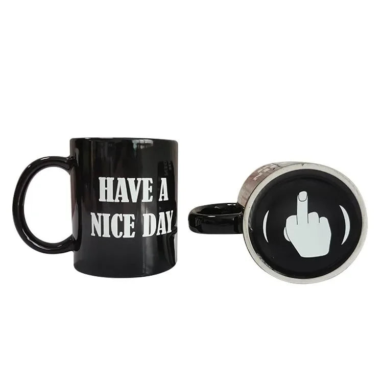 Middle Finger Funny Ceramic Coffee Mug – Novelty Anime Gift Cup