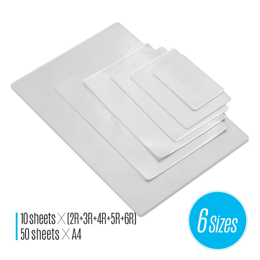 100-Pack 80 Mic Thermal Laminating Pouches – PET Clear Laminating Sheets | A4–6R Multi-Size Crystal Clear Film for All Laminator Machines