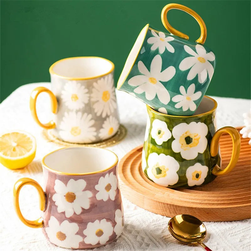 ArtBrew Hand-Drawn Style Ceramic Coffee Mug – 480ml / 16oz