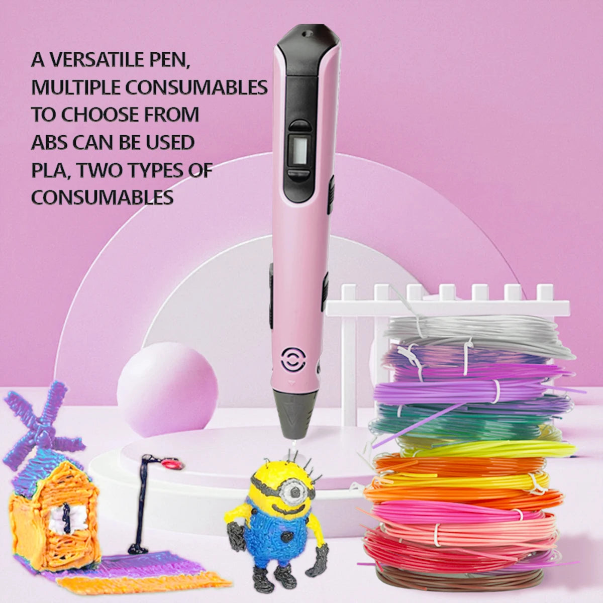 CreativePen 3D Printing Pen – Upgraded with 9M PLA Filament, Kids Birthday Gift