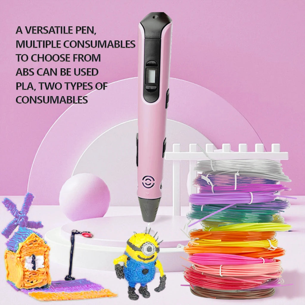 SpacePen Upgraded 3D Printing Pen – 9M PLA Filament, Kids Birthday & New Year Gift