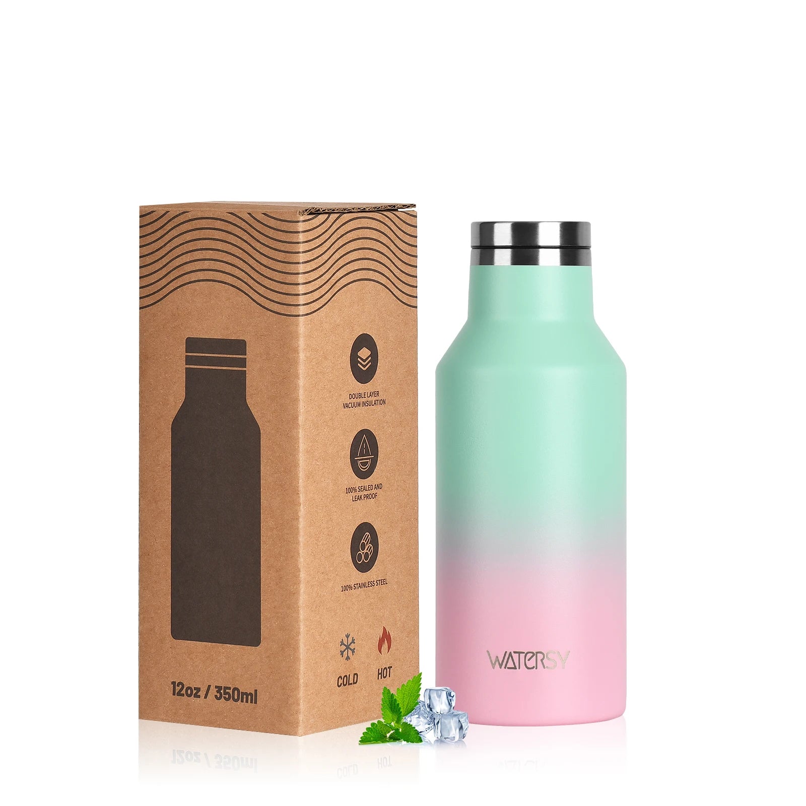 WATERSY Stainless Steel Thermal Cup – 350ml / 500ml, Vacuum Flask for Coffee & Sport