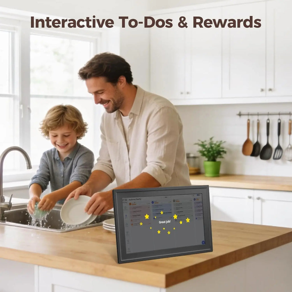 FotoFrame 10.1" Smart Digital Calendar & Photo Frame – Touchscreen Family Organiser with Voice & Auto-Rotate