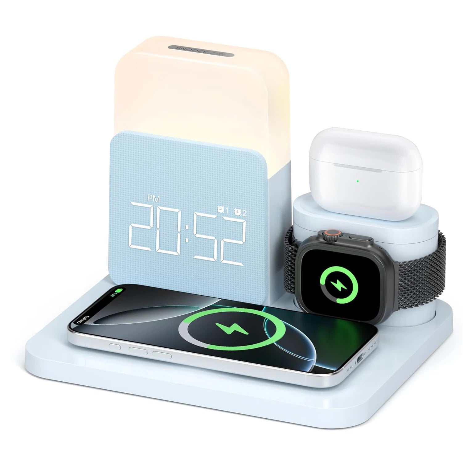 MagClock 7-in-1 MagSafe Alarm Clock – Wireless Charging for iPhone, Watch & AirPods