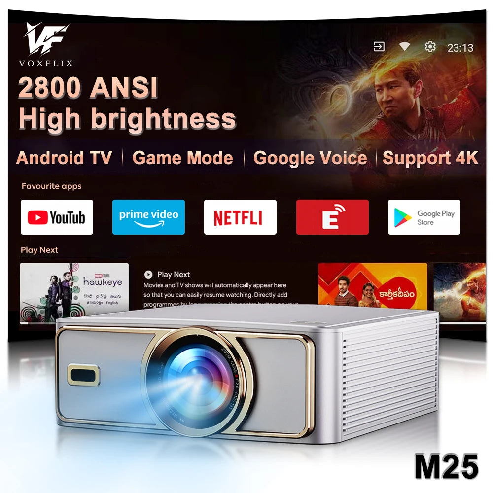 VoxFlix M25 Smart 4K Home Cinema Projector