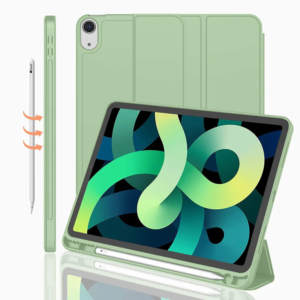 iPad Protective Case – Full-Cover Anti-Drop Silicone Shell with Pen Slot (9.7" & 11")