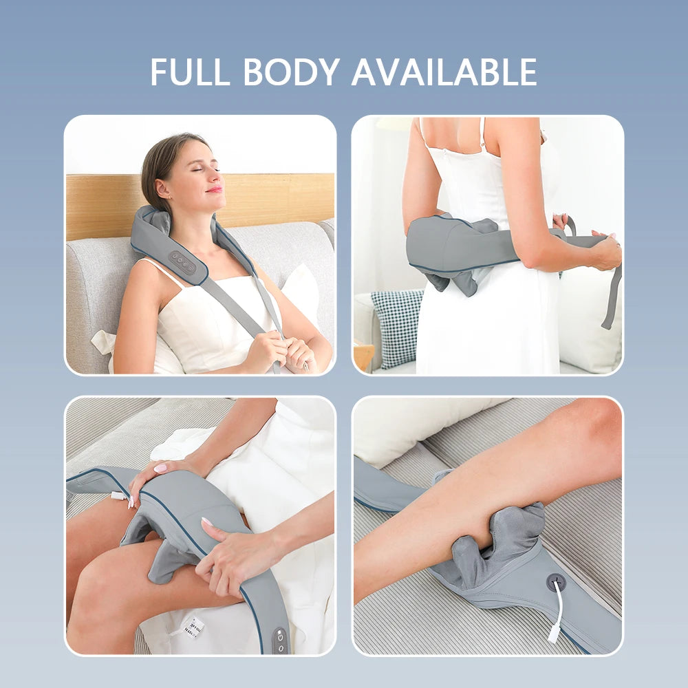 Foreverlily 26W Brushless Neck & Shoulder Kneading Massage Shawl – Wireless