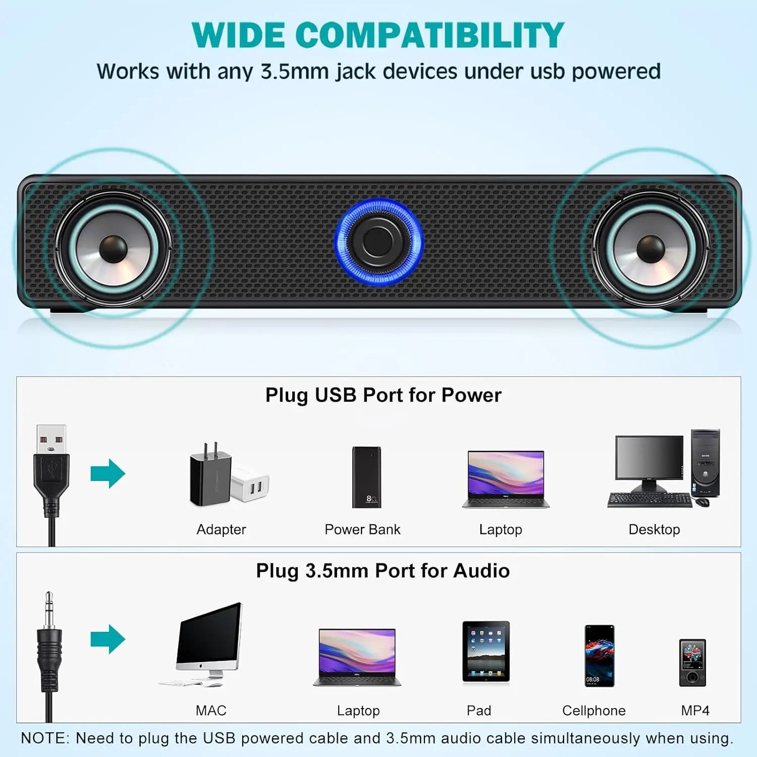 BassEdge Dual Bluetooth Soundbar