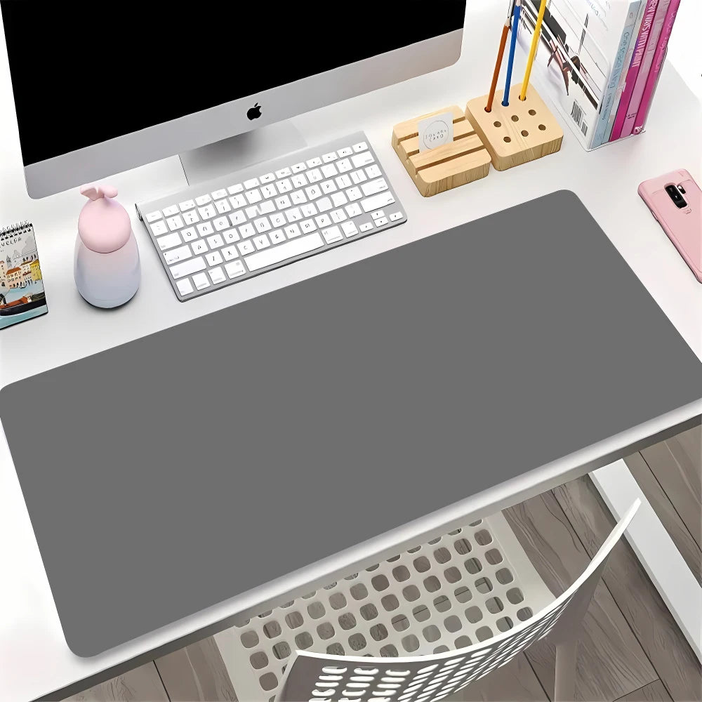 Black and White Mouse Pad Gaming Keyboard Solid Color Laptop Desk Carpet Pc Keyboard Mousepad Speed Deskmat Stitch Things Mats