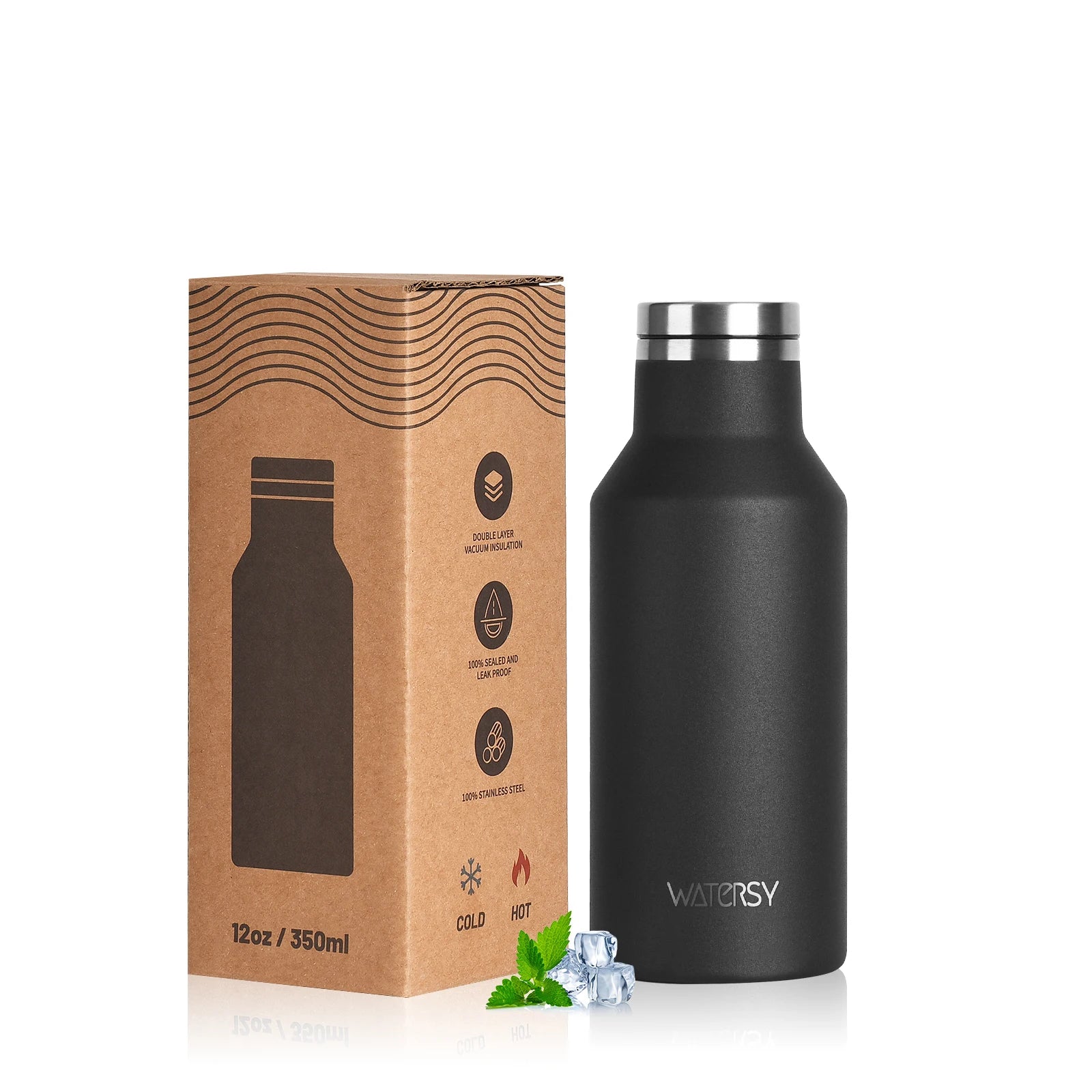 WATERSY Stainless Steel Thermal Cup – 350ml / 500ml, Vacuum Flask for Coffee & Sport