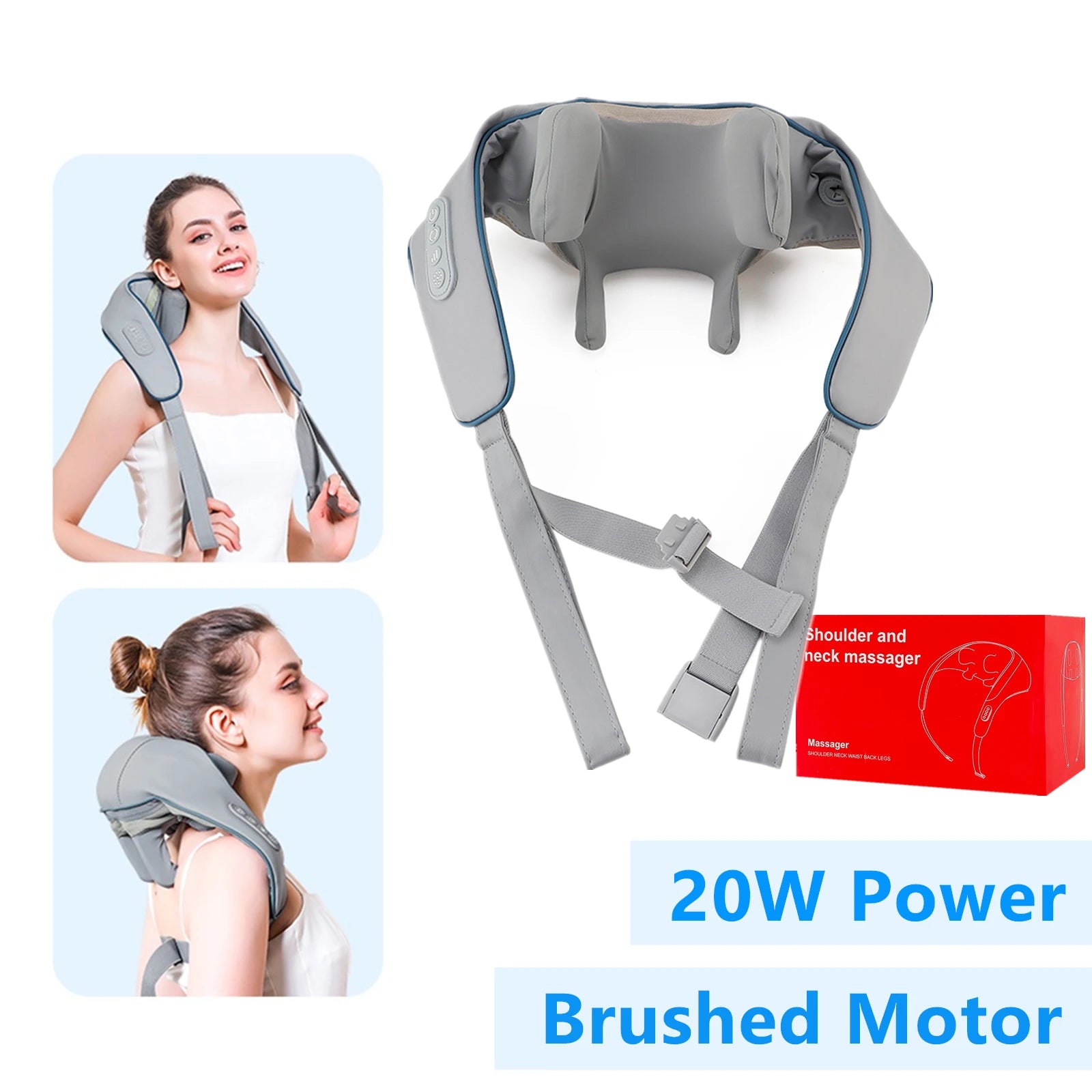 Foreverlily 26W Brushless Neck & Shoulder Kneading Massage Shawl – Wireless