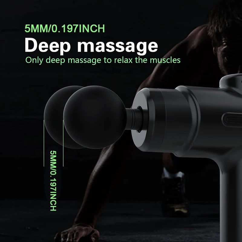 PowerGun Electric Massage Gun – Deep Tissue, 8 Heads for Back, Arms & Legs