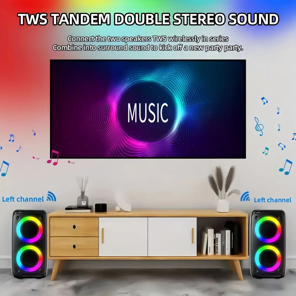 SingBox Pro – Wireless Karaoke Bluetooth Speaker with Mic, LED Party Lights, FM Radio & TWS Pairing