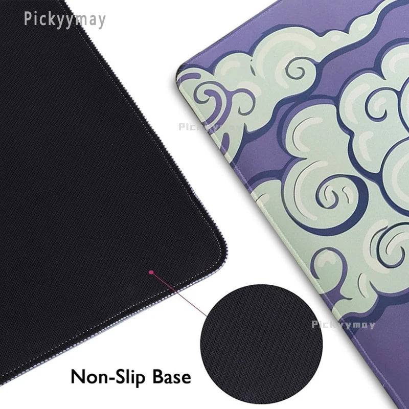 Midnight Cat XXL Gaming Desk Mat – Cute Black Cat Grey Mouse Pad for Office & Setup