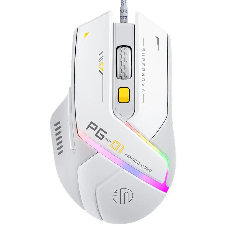 Inphic PG1 PG9 RGB Wired Gaming Mouse Ergonomics 1000Hz Polling Rate Stable Connection For Desktop And Laptop Computers