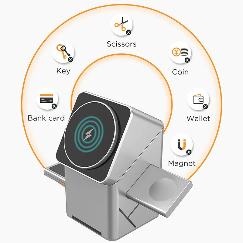 TouchSpin 15W 3-in-1 Touch Rotating Magnetic Wireless Charger – iPhone, Samsung & Xiaomi