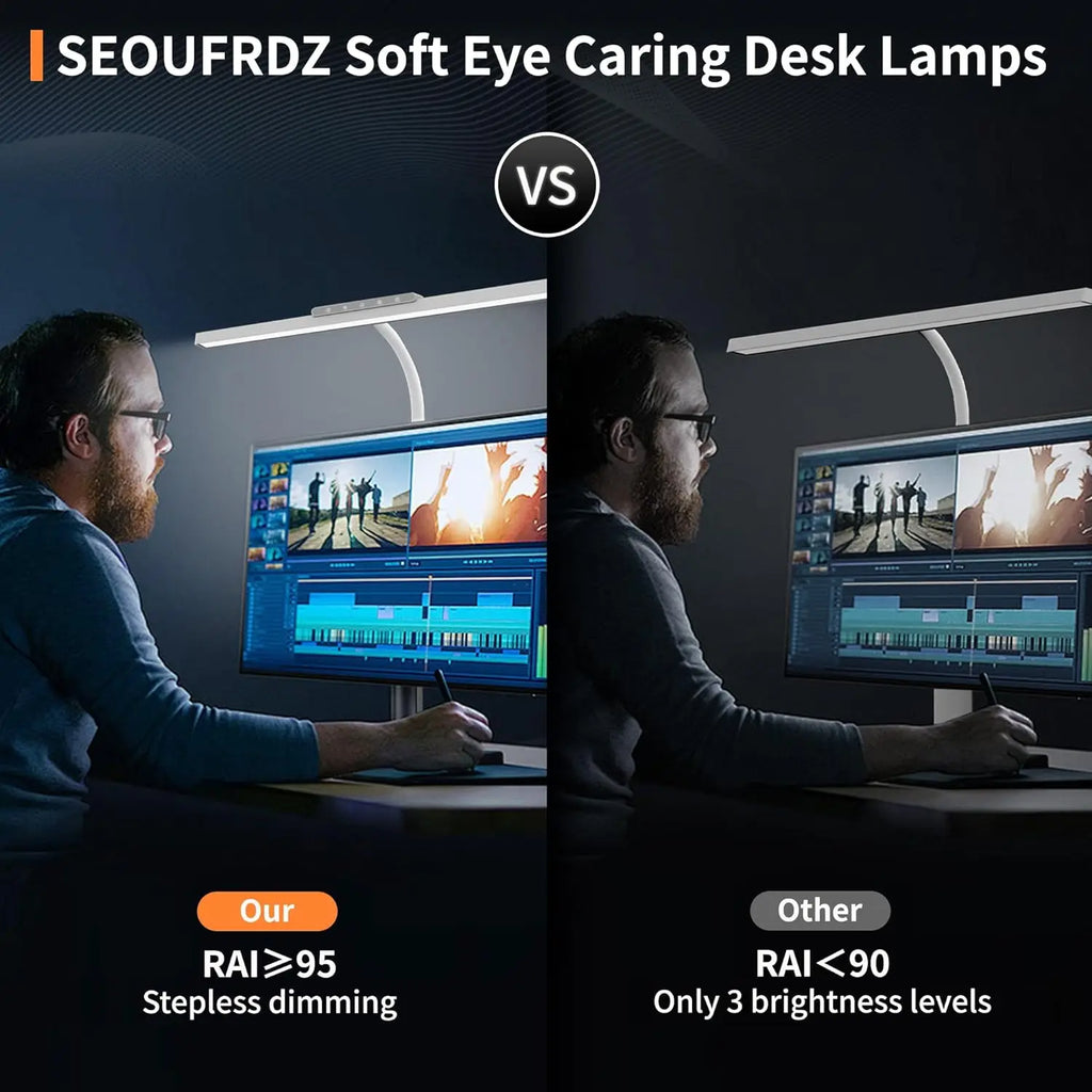 ClampLight Pro LED Desk Lamp – 3-Color Stepless Dimming, Memory Function & Clamp Mount