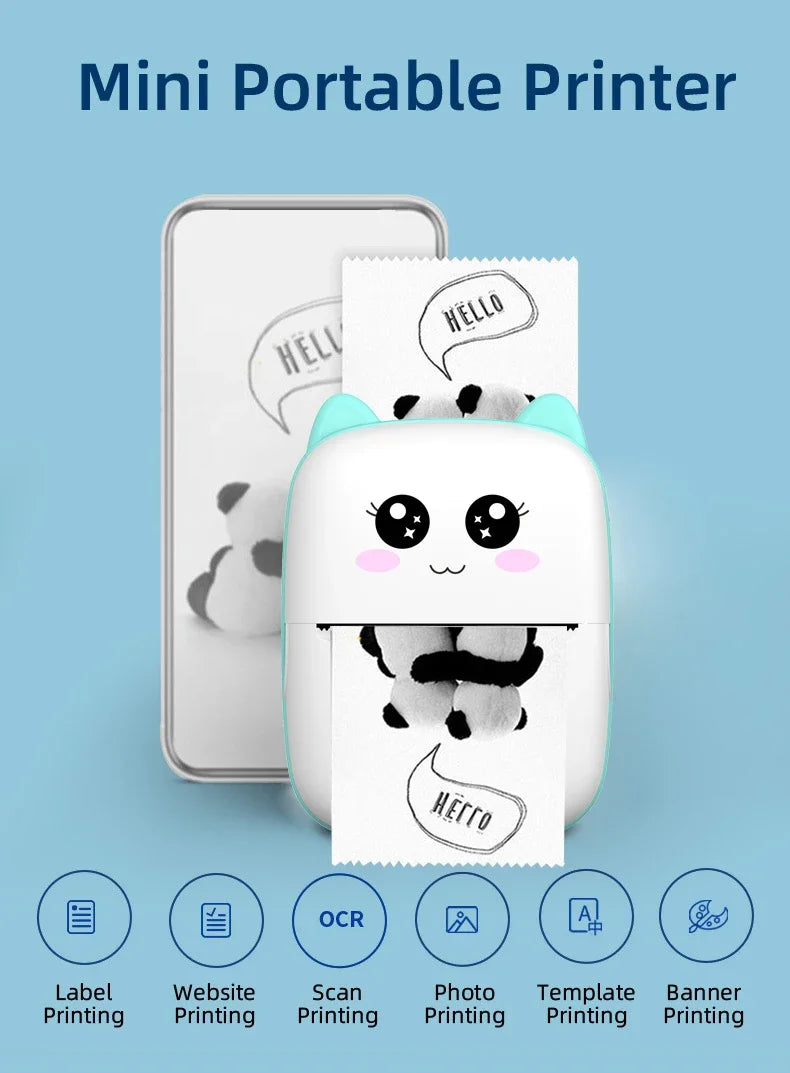 CatPrint Mini Thermal Pocket Printer – 58mm Wireless Bluetooth Photo & Label Printer for Android & iOS