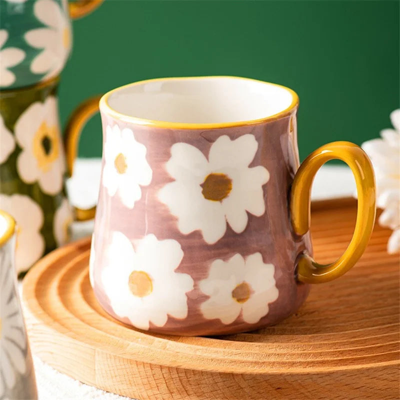 ArtBrew Hand-Drawn Style Ceramic Coffee Mug – 480ml / 16oz