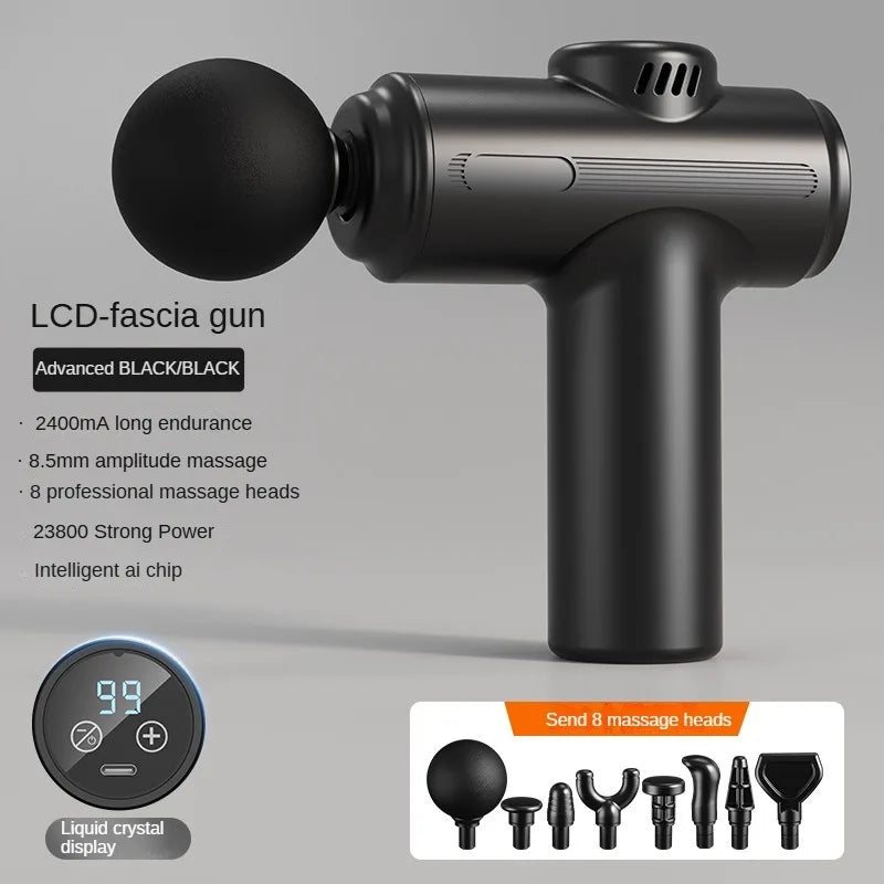 MiniGun USB Electric Massage Gun – Mini Deep Tissue, 8 Heads for Body & Face