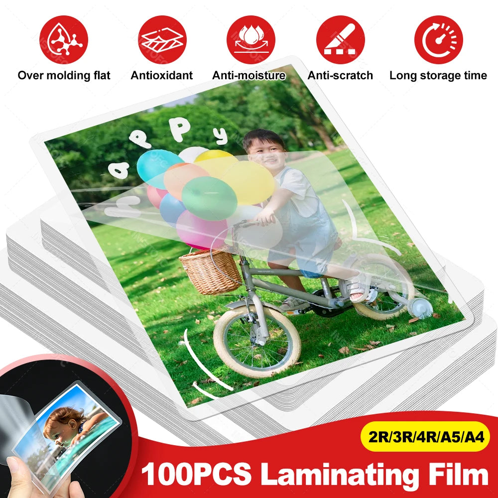 100-Pack Clear Thermal Laminating Sheets (A4/A5/A6/2R–4R) – 80 Mic Round-Corner Laminator Pouches | Crystal Clear Waterproof Document Protection Film