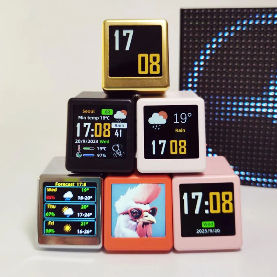 PixelDesk Mini Smart Weather GIF Clock