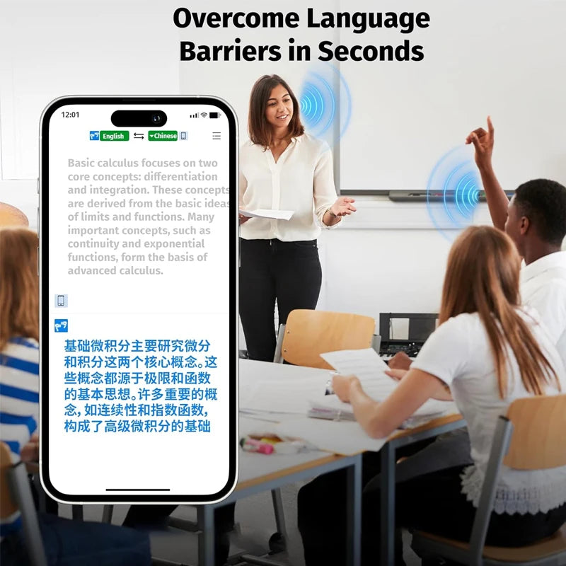 UYUXIO AI Translator Earbuds – 144 Languages Real-Time Translation, OWS Design