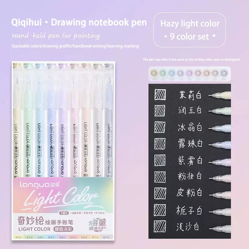 Languo 27-207 Colour Gel Pen & Marker Drawing Set – Student DIY Art Pens