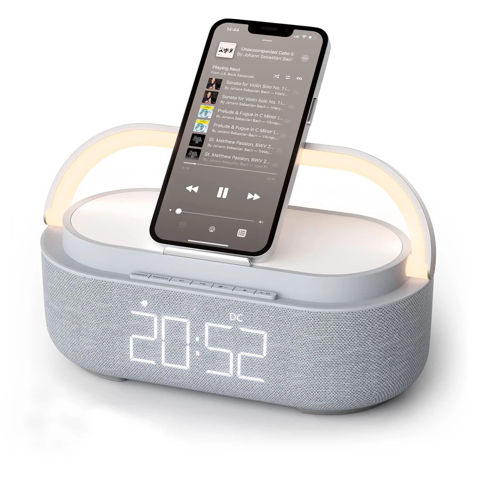 SoundCharge Bluetooth Speaker – Wireless Charger, FM Radio & Dimmable Light
