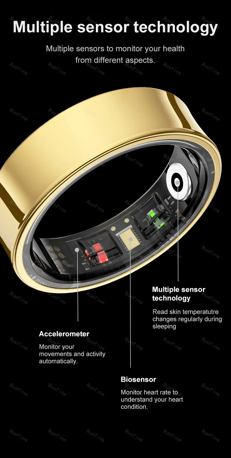 R09 Smart Ring – Health Monitor, Step Tracker & Remote Control for Android & iOS