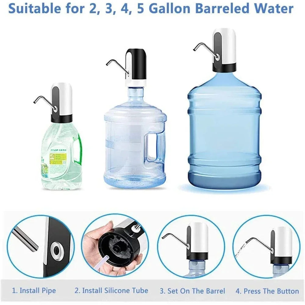 PumpEasy USB Rechargeable Electric Water Dispenser Pump – For 5 Gallon Bottles