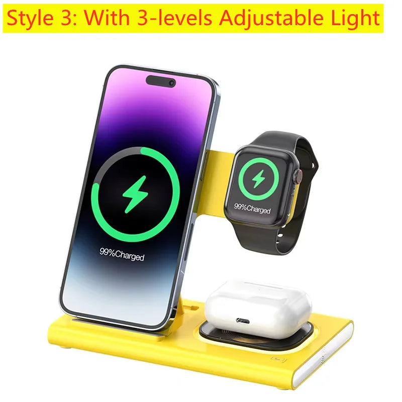 FoldCharge Foldable Fast Wireless Charging Station – iPhone 16/15/14, Apple Watch & AirPods