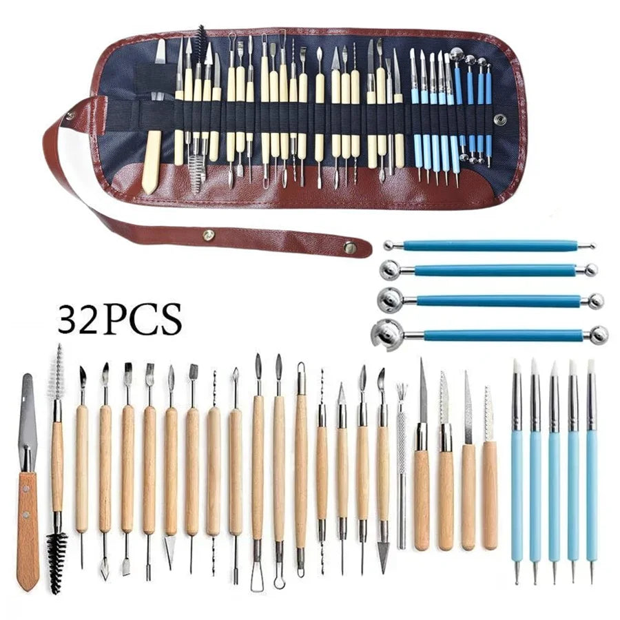 ClayKit Pottery & Clay Sculpting Tools Set – 5 to 61 Pieces with Carry Case