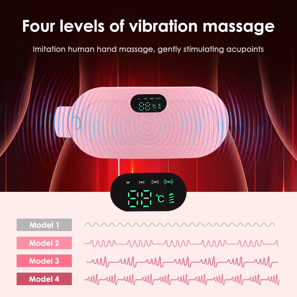 HeatWrap Electric Heating Pad – Menstrual Cramp Massager Belt with Vibration
