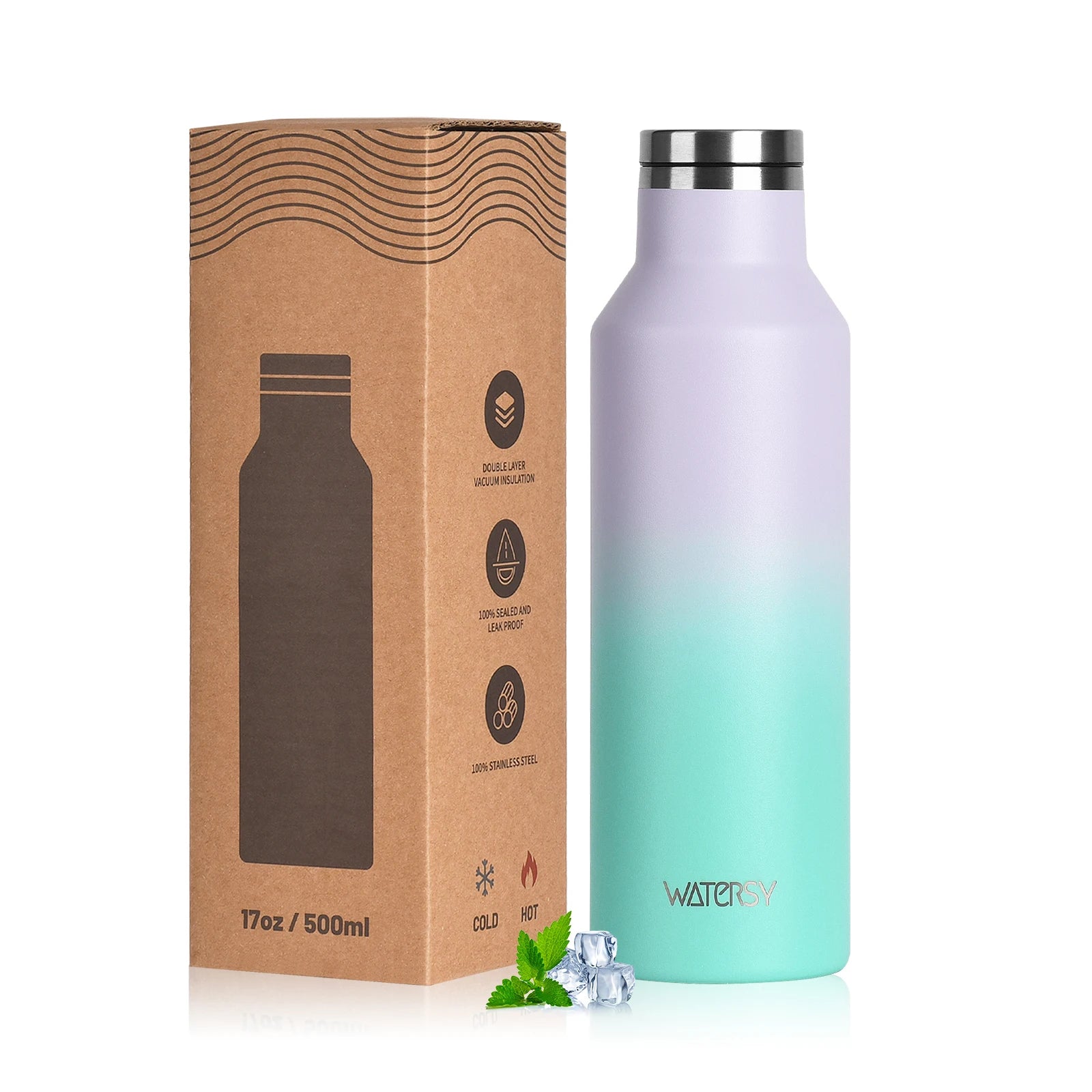 WATERSY Stainless Steel Thermal Cup – 350ml / 500ml, Vacuum Flask for Coffee & Sport
