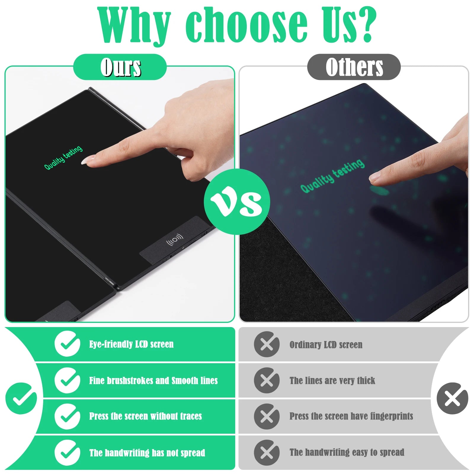 FoldWrite 14.3" Folding LCD Writing Tablet – Split Screen, Erasable