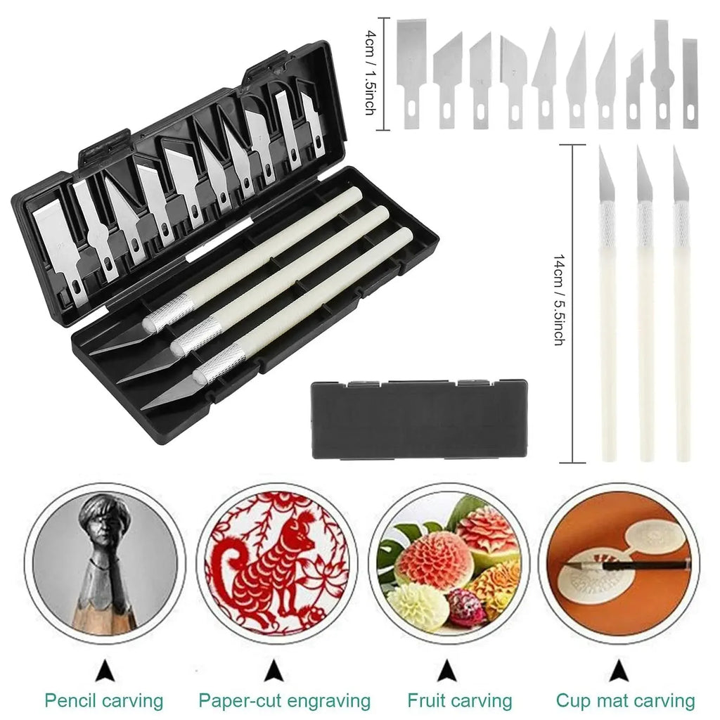 3D Model Grinding & Deburring Tool Kit – Engraving Knife, File, Scraper & Cutter