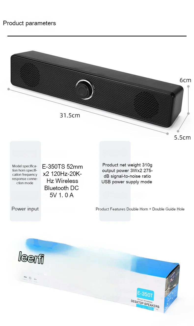HOMEFISH Computer Desktop High-quality Bluetooth Wired Dual-purpose High-volume Microphone Two-in-one Speaker