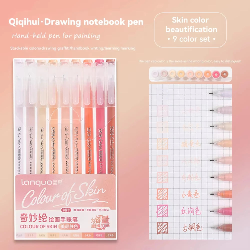 Languo 27-207 Colour Gel Pen & Marker Drawing Set – Student DIY Art Pens