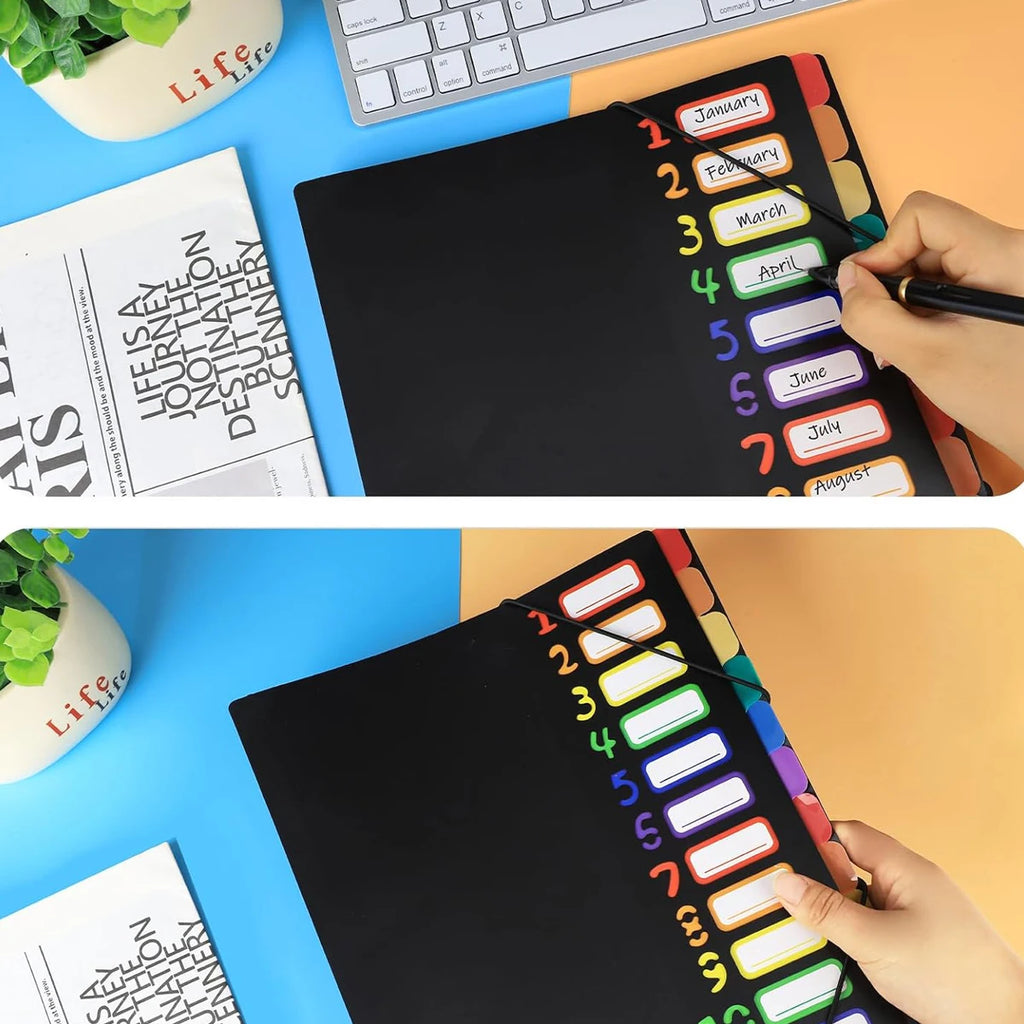 ColorMonth A4 File Folders with Monthly Dividers – Colour-Coded Calendar System