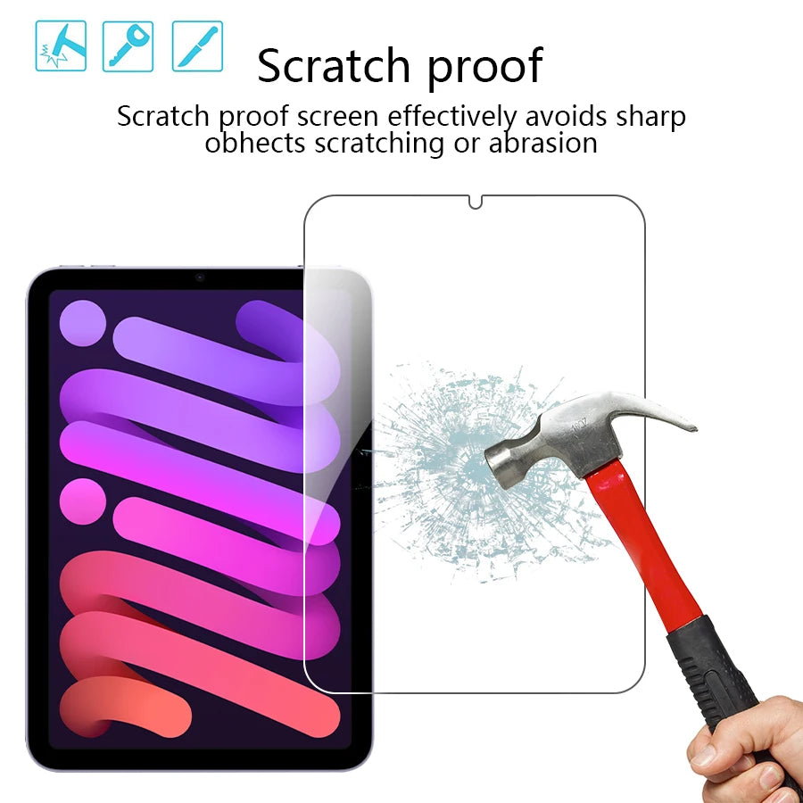 For iPad A16 Pro 13 M5 M4 12.9 10 9 9th 10th Generation Tempered Glass Screen Protector For Ipad Air 11 M2 M3 5 4 Mini 6 7 Film