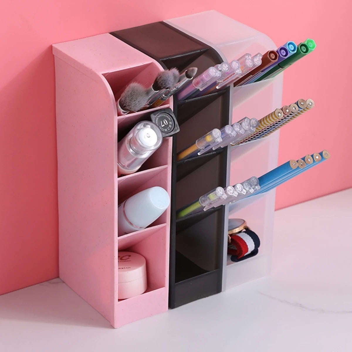 Creative Multifunctional Four Layer Oblique Plug-in Pen Holder Desktop Storage Pen Holder Large Capacity Pen Holder Storage Box