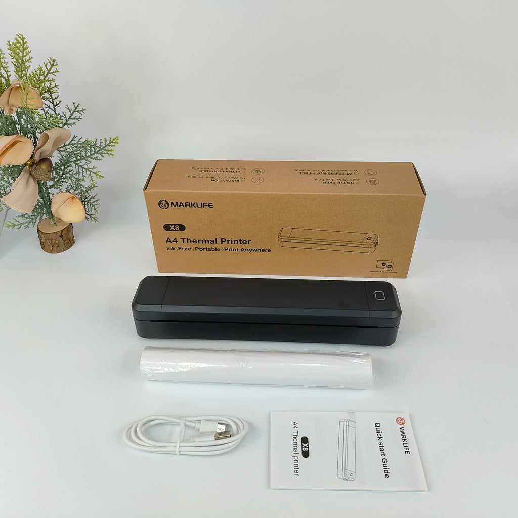 Marklife X8 Mini A4 Bluetooth Thermal Printer – Inkless Photo, PDF & Document Printing
