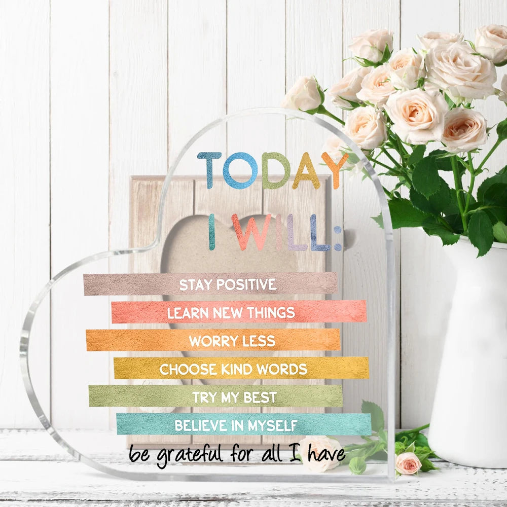 1pc Acrylic Positive Sign Mental Health Awareness Gift, school Counselor Office Decor, lnspirational Psychology Decoration ﻿