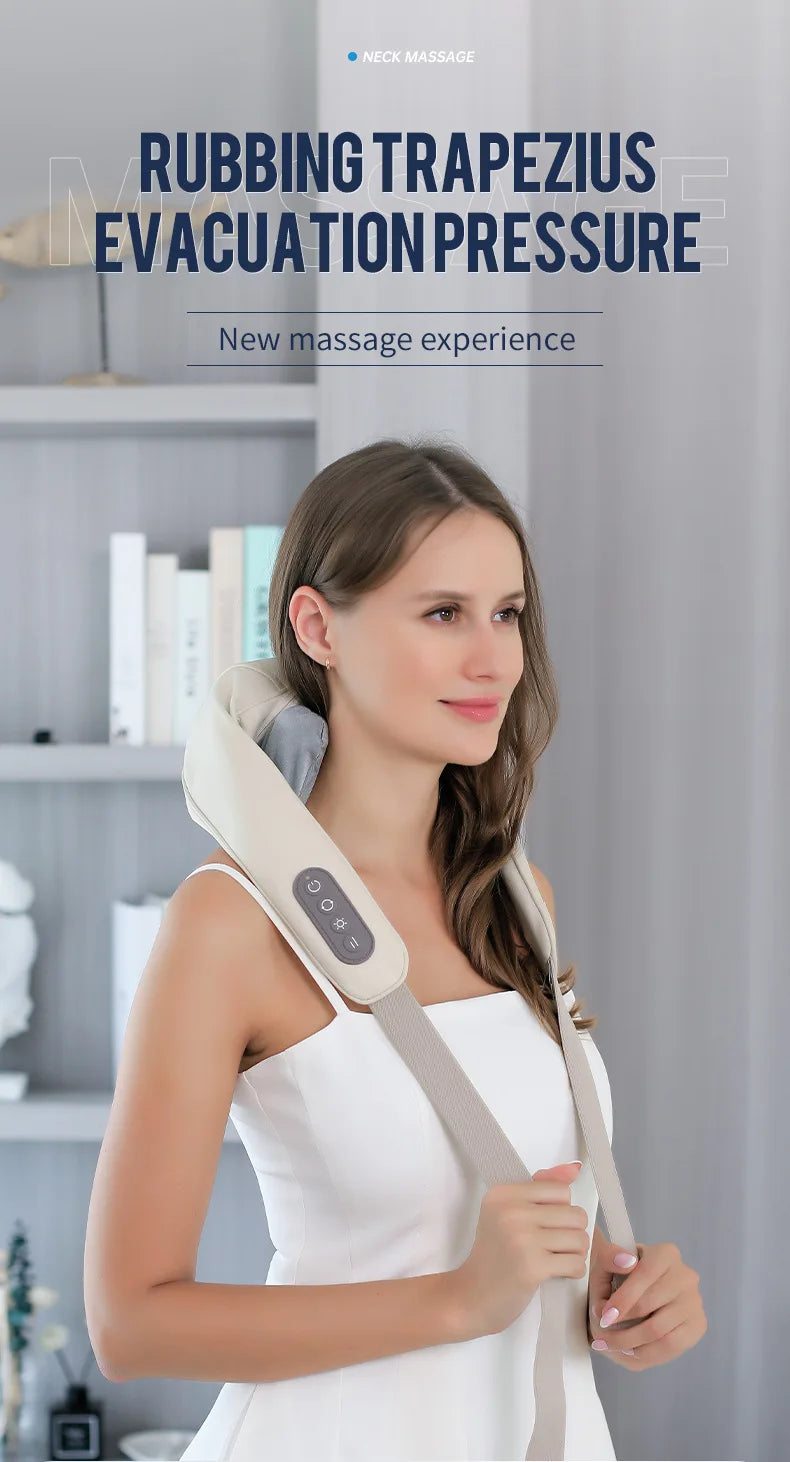 Foreverlily 26W Brushless Neck & Shoulder Kneading Massage Shawl – Wireless