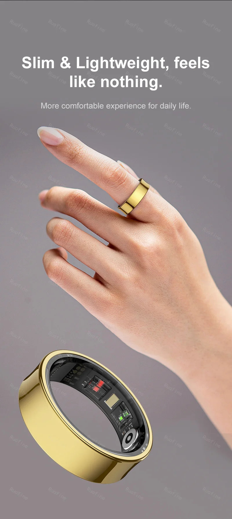 R09 Smart Ring – Health Monitor, Step Tracker & Remote Control for Android & iOS